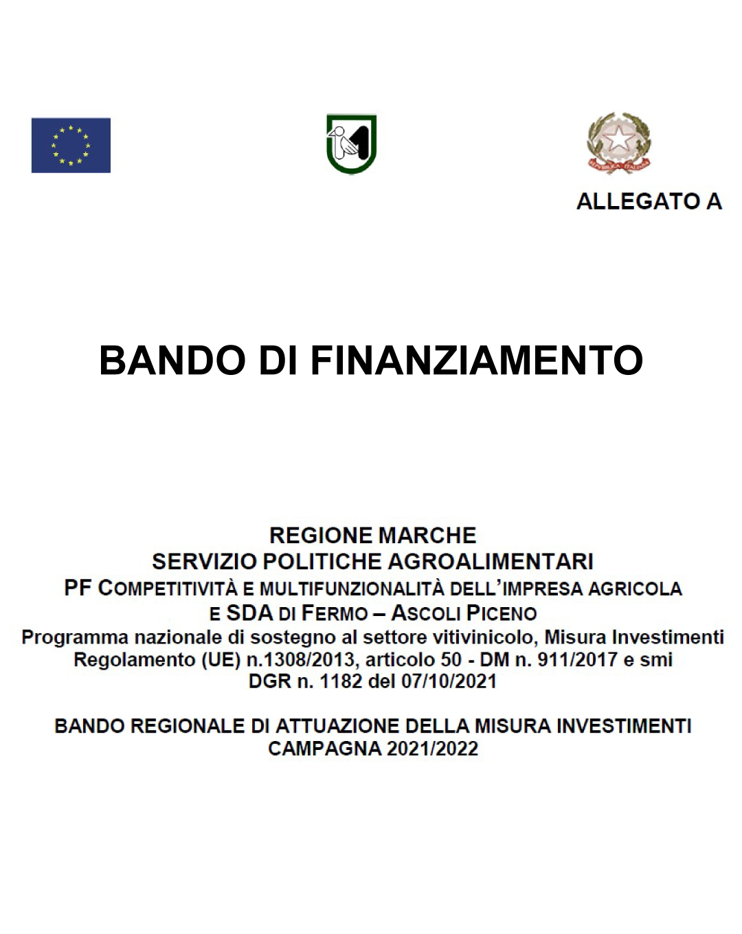 BANDO DI FINANZIAMENTO